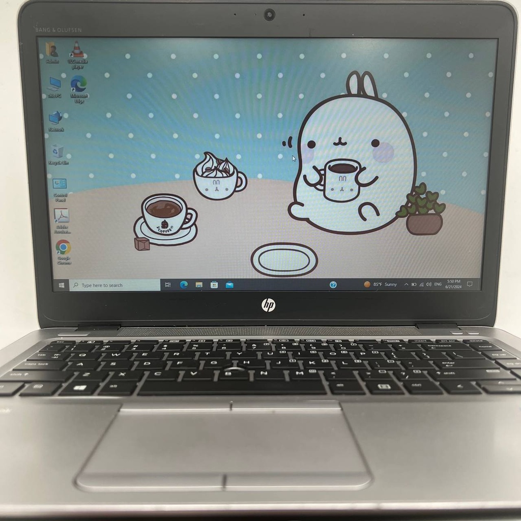 Ordinateur portable d'occasion HP EliteBook 840 G4 Core i7 7500U 7ème génération 8 Go de RAM DDR4 256 Go Nvme Intel HD 620 VGA partagé écran FHD 14 pouces - Argent