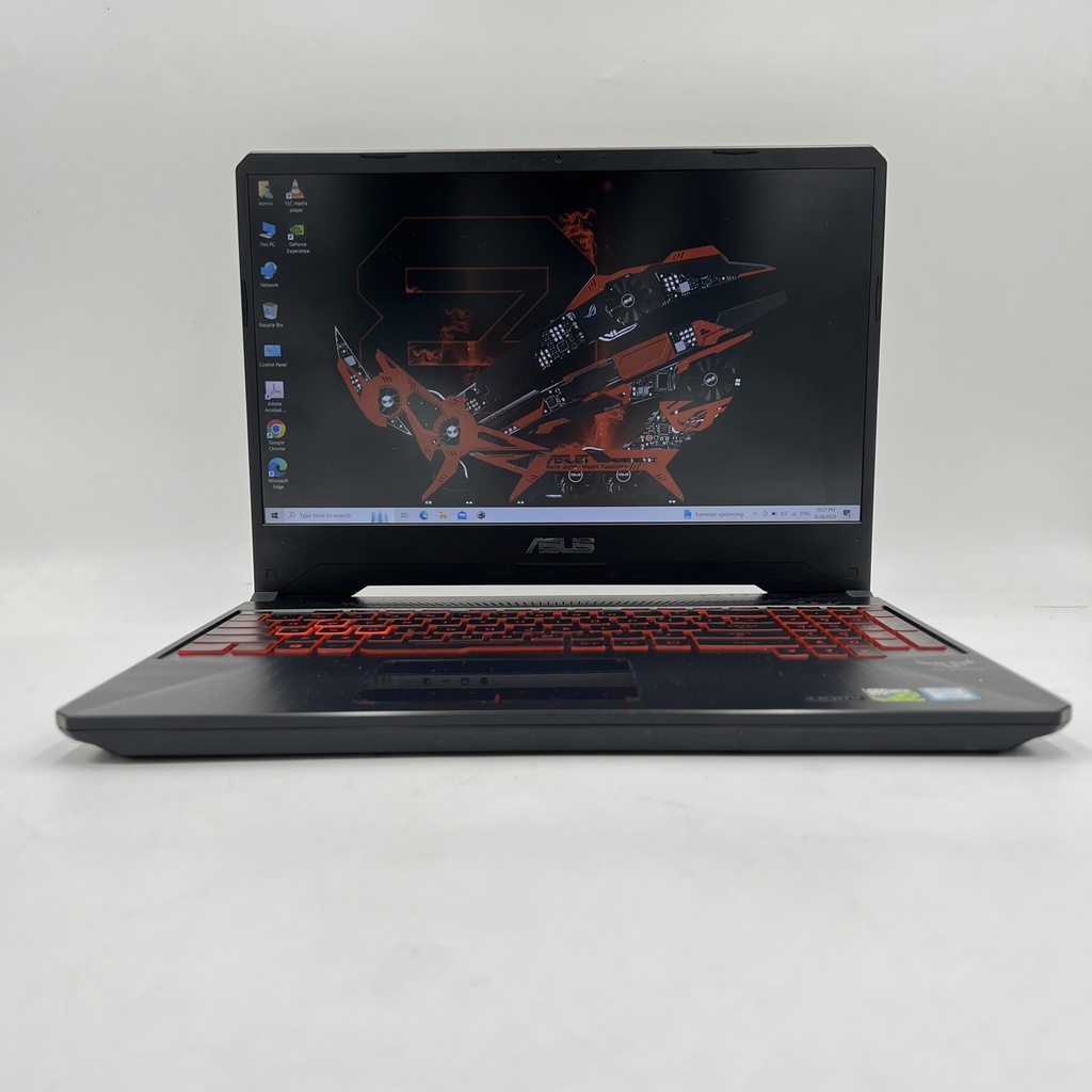 Ordinateur portable de jeu d'occasion Asus Tuf FX505GE Core i7 8750H 8ème génération 16 Go DDR4 RAM 256 Go SSD Nvme + 1 To HDD GTX 1050TI 4 Go Ded VGA UHD 630 Écran 15,6 pouces - Noir