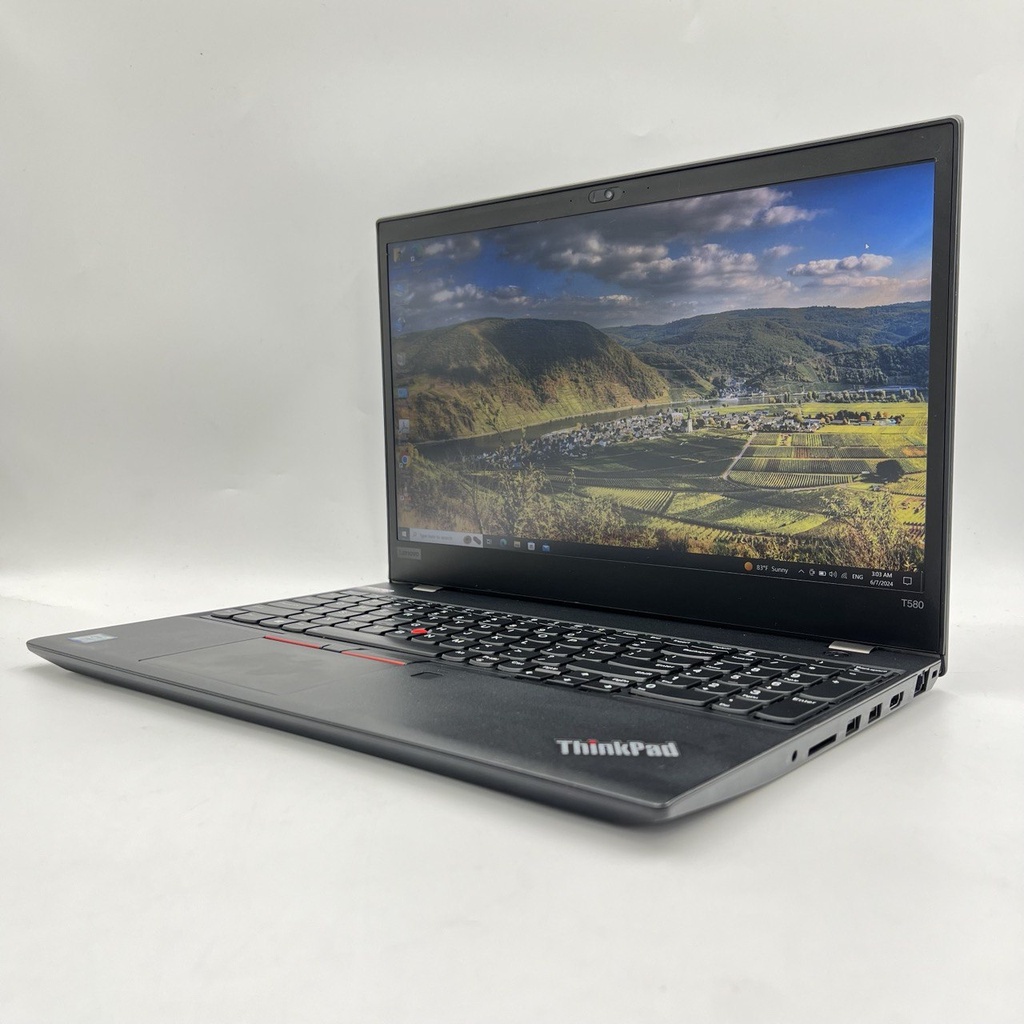 Ordinateur portable d'occasion Lenovo ThinkPad T580 Core i7 8650U 8ème génération 8 Go DDR4 RAM 256 Go Nvme Intel HD 620 VGA partagé 15,6 pouces FHD Écran BKLT - Noir