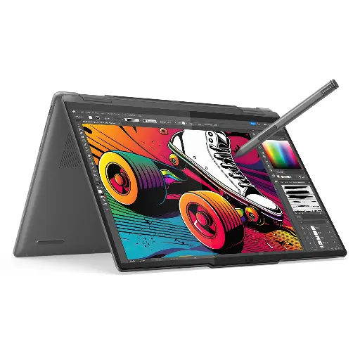 Tout nouvel ordinateur portable Lenovo Yoga 7 2 en 1 14AHP9 AMD Ryzen 5 8640HS 16 Go DDR5 Ram 512 Go Nvme partagé VGA 14 pouces écran tactile-argent WUXGA 2 en 1 Win11 83DK00ECF